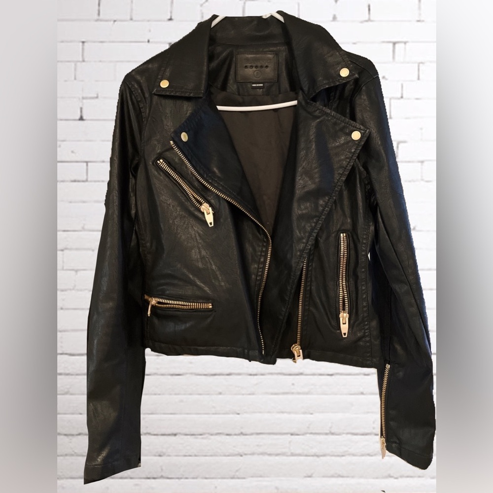 BLANKNYC Leather Moto Jacket with GOLD Hardware✨